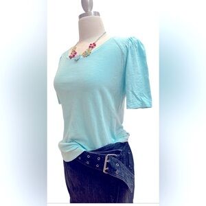 TALBOTS-Sky Blue Short Sleeve Women's Top